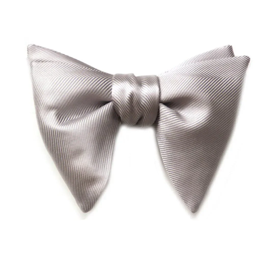 Men's‎ Self tied Bow Tie Big Butterfly Bow tie Light Grey